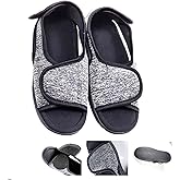 Yodilala Unisex Open Toe Diabetic Shoes, Extra Wide Arthritis Edema Shoes, Medical Open Toe Cast Shoes for Swollen Feet Edema Footwear Indoor Outdoor(Grey,M)
