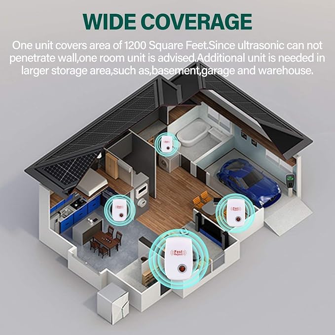 2018 actualizado] repelente de plagas ultrasónico, juego de 6 ...