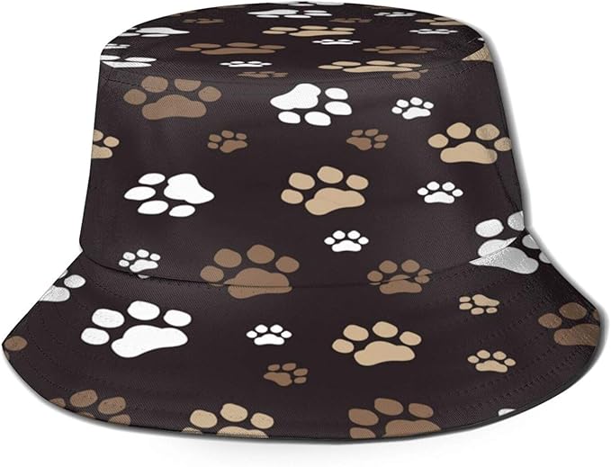 Bucket Hat Dog Paw Summer Cap Packable Fisherman Bucket Hats Unisex