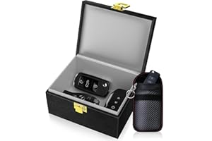 Samfolk Faraday Box with Faraday Bags for Car Keys, Car Key Signal Blocking Box, Keyless Entry Key Safe Protector Anti-Theft 