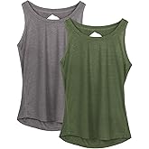 icyzone Women's Lightweight Breathable Open Back Workout Athletic Yoga Tank Tops