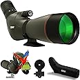 Gosky 20-60x80 Spotting Scope with Phone Adapter, Dual Focusing Waterproof Spotting Scopes for Target Shooting Bird Watching Hunting Wildlife Safari Viewing, BAK4 FMC Spotter Scope with Carrying Case