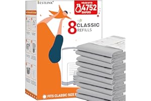 BESTLINK 8 Pack Refills Compatible with DEKOR CLASSIC Diaper Pails | 20% Extra Length Diaper Pail Refill Bags Liners Holds 4752 Diapers | Ultimate Odor Control with Baby Scented