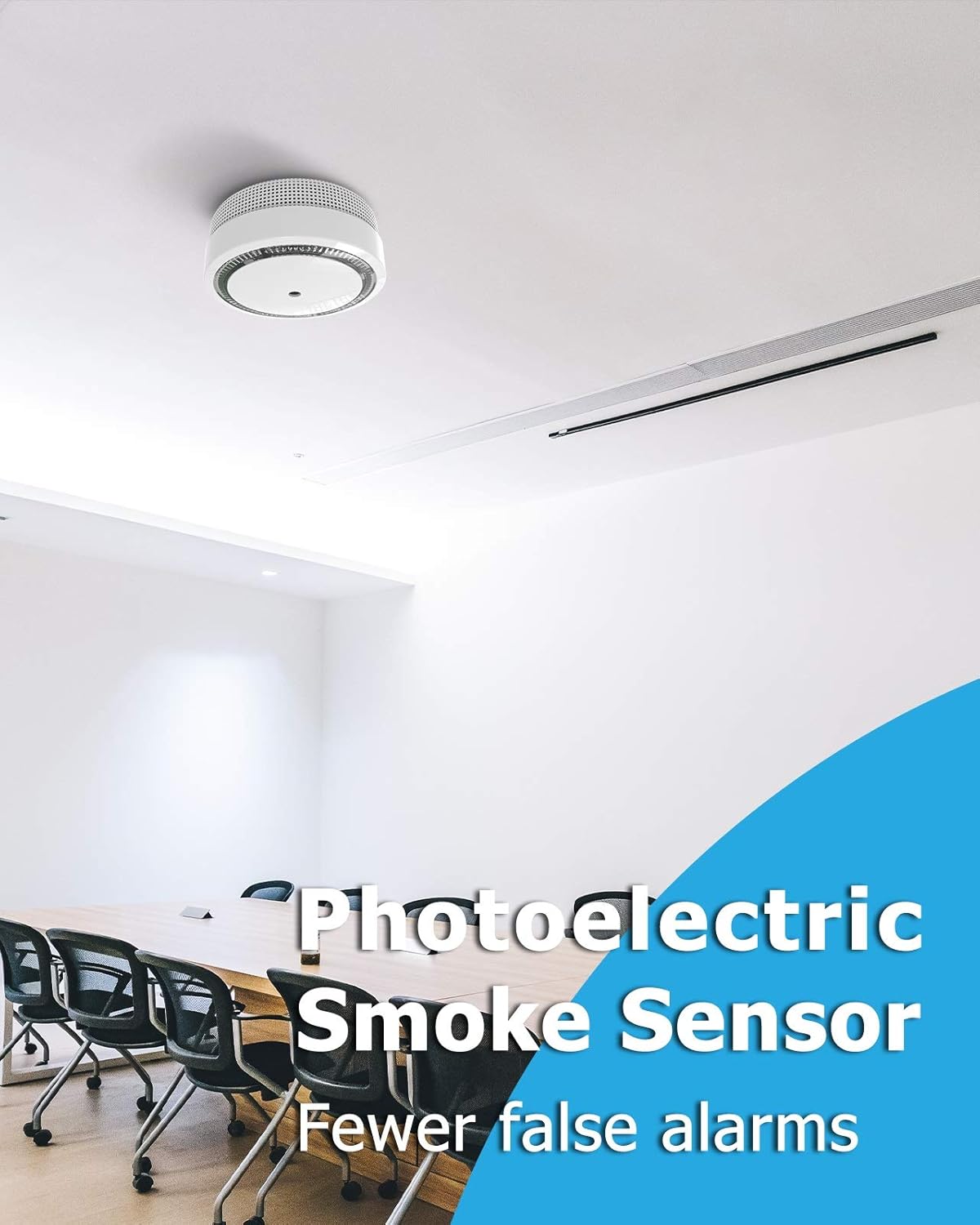 SITERLINK Smoke Alarm, Smoke Detector with Photoelectric Technology and Test&Silence Button, Small Fire Alarm with 10 Year of Life and Built-in Battery for House, UL Listed, GS522C-A, 1 Pack - - 