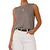 BTFBM Women's Sleeveless Sweater Vest 2026 Summer Crew Neck Ribbed Knit Lightweight Pullover Casual Loose Fit Tank Tops