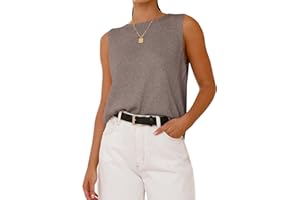 BTFBM Women's Sleeveless Sweater Vest 2025 Summer Crew Neck Ribbed Knit Lightweight Pullover Casual Loose Fit Tank Tops