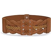 JASGOOD Women Elastic Wide Vintage Stretchy Belt for Dresses Retro Fashion Waist Belt