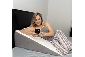 Kölbs Extra Wide Bed Wedge Pillow | Extra Large Bed Wedge Pillow (31” x 33”)| Memory Foam Top and Jacquard Cover| Wedge for Sleeping Acid Reflux GERD (Extra Wide 12" Height (31 x 33 x 12))