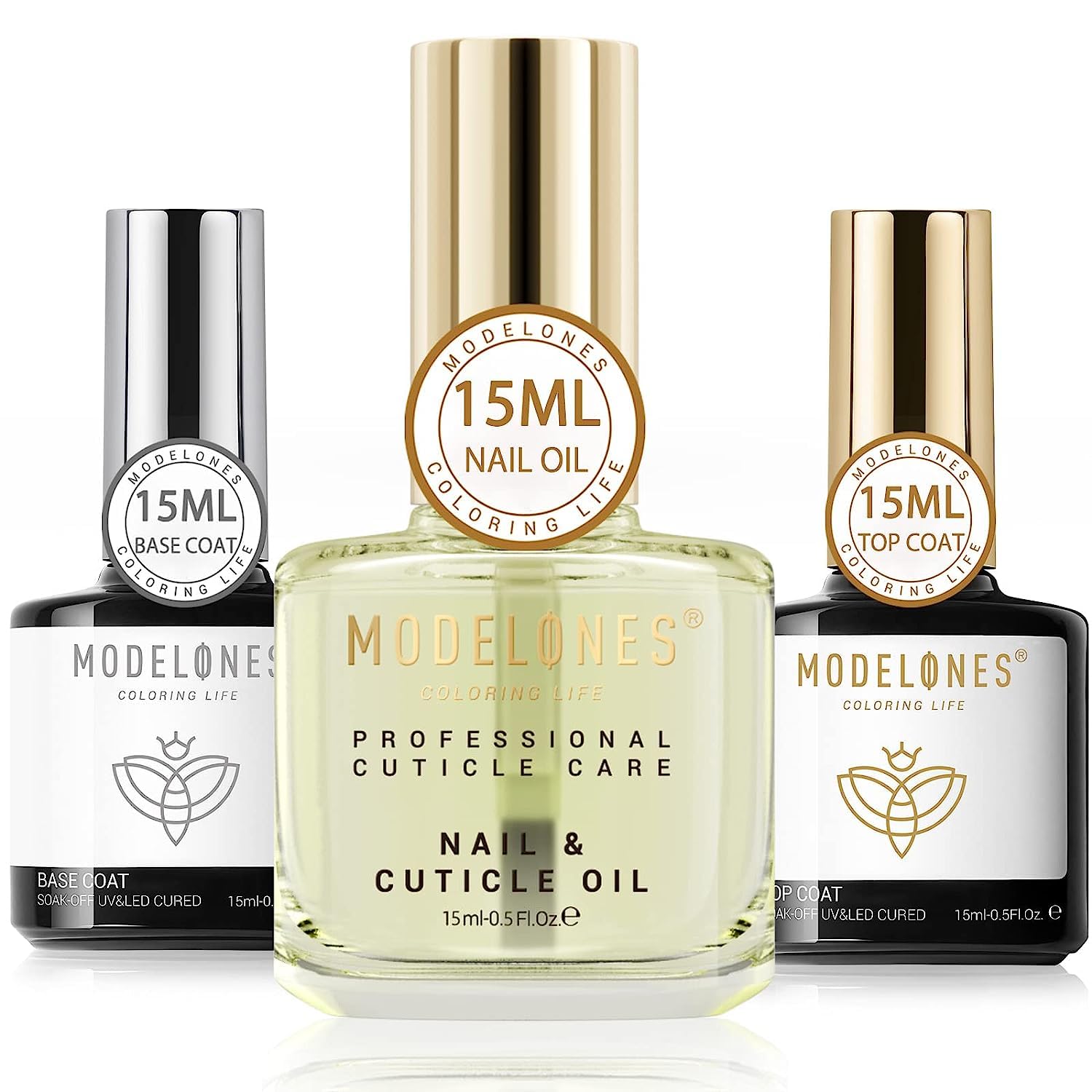 modelones Cuticle Protectors Set,15 ml Gel Top Coat