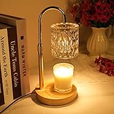 Candle Warmer Lamp with Timer, Birthday Gifts for Women Home Decor | Dimmer and Height Adjustable,Electric Wax Warmer with 2 Bulbs , Modern Home Decor for Scented Jar Candles (Clear)