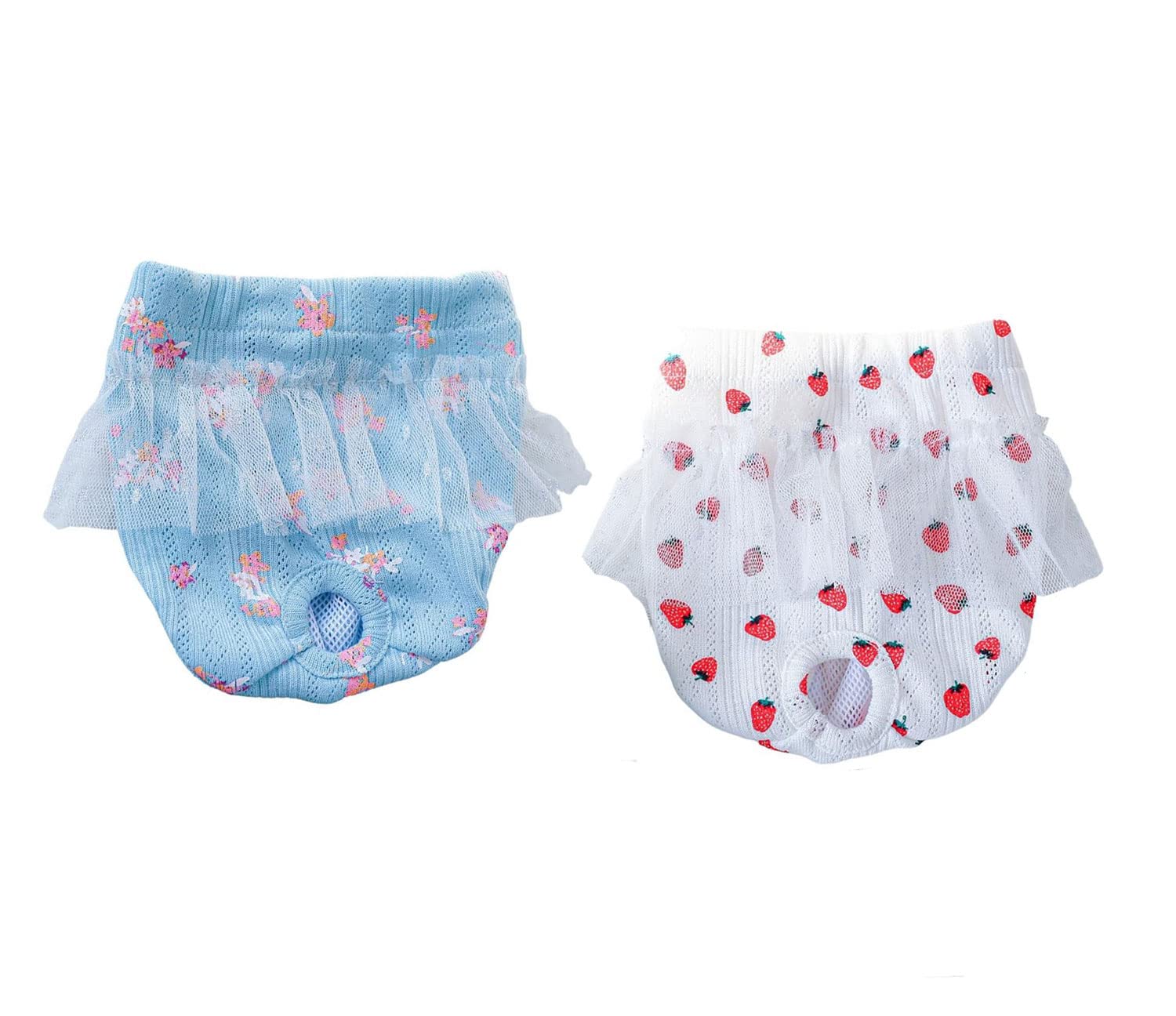 BT Bear 2 Pack Cute Small Dog Sanitary Panties Washable Reusable Puppy Panties Pet Underwear Diaper Physiological Shorts for Female Girls Dogs (L)