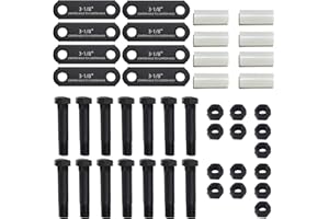 LUXTRKSTO 2 Sets Trailer Shackle Kit 3-1/8" Straps, Tandem Axle Trailer Shackles Kit 14 Bolts and 14 Nuts for Double Eye Leaf Spring 3500 lbs-7200 lbs Axles