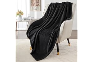BEDELITE Fleece Blanket Black Throw Blankets for Couch & Bed, Luxury Plush Cozy Fuzzy Blanket, Super Soft Warm Lightweight Th