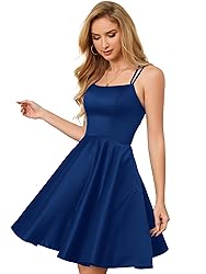 GOOSPRAN Short Prom Dress Satin for Teens Strap