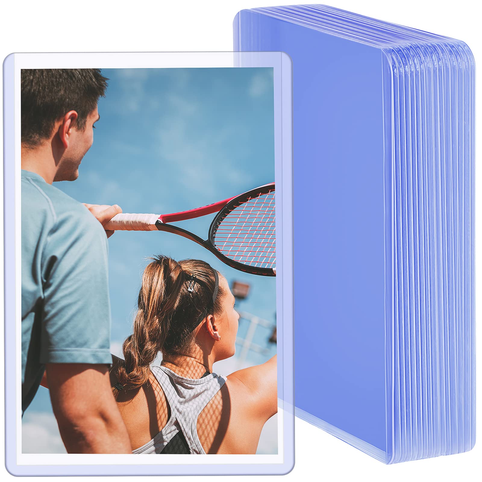 Photo 1 of Outus 4 x 6 Inches Acrylic Photo Holder Rigid Plastic Baseball Card Pocket Protector Clear Acrylic Sleeve Sheet Protector for Sport Card & Photo(15 Pieces)