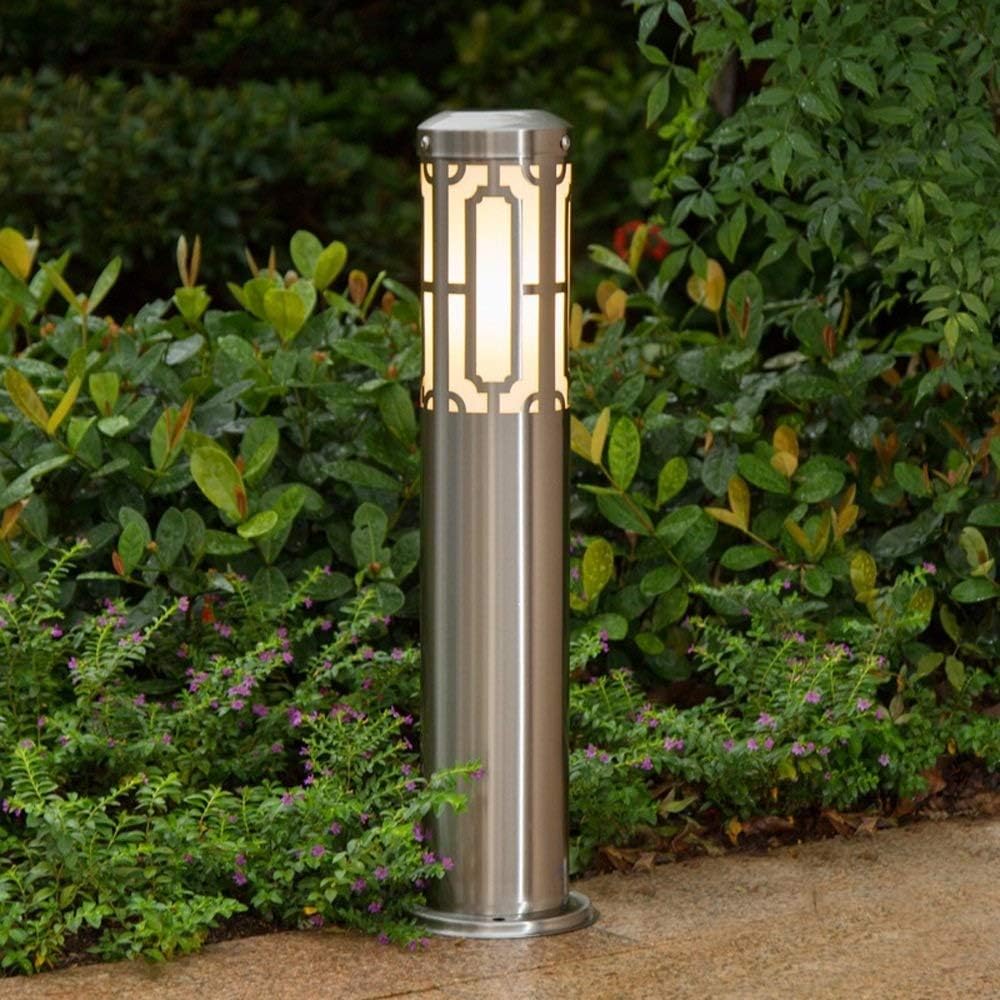 XAJGW Outdoor Lawn Light Stainless Steel Floor Lamp Simple Modern Villa Column Lamp Post Light Patio Garden Decoration Lights Waterproof Table Light E27 Decoration Illumination