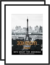 Hesmor 30 x 40 cm Aluminum Acrylic Picture Frame Black Pack of 2