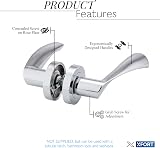 XFORT Polished Chrome Warped Lever On Rose Door Handles Pair view 3