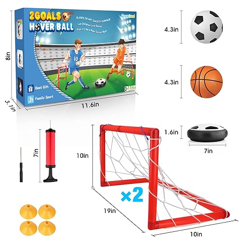 Growsland Boy Toys Hover Soccer Ball with Goals, Indoor Soccer