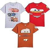 Disney Pixar Cars Tow Mater Lightning McQueen 3 Pack T-Shirts Infant to Big Kid