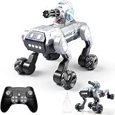 3 in 1 Robot Dog with Wheels,Bionic Actions, Voice &amp; Control Stunt Pet Toy | Smart Robot Dog Remote Control STEM All-Terrain Stunt Pet Toy for kids with Music,Gesture Sensing,Battery
