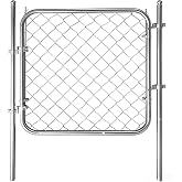 Chain Link Fence Gate - Complete Set with Support Posts, 59-inch Posts, Easy Installation, Durable Galvanized Steel (Gate (39 x 59in))