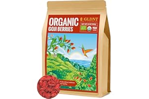 GLDNT Organic Goji Berries, Large Size Sun-Dried Gogi Berry for Baking & Tea & Snacks, Slight Sweet & Fruit Flavor, Caffeine Free, 32oz