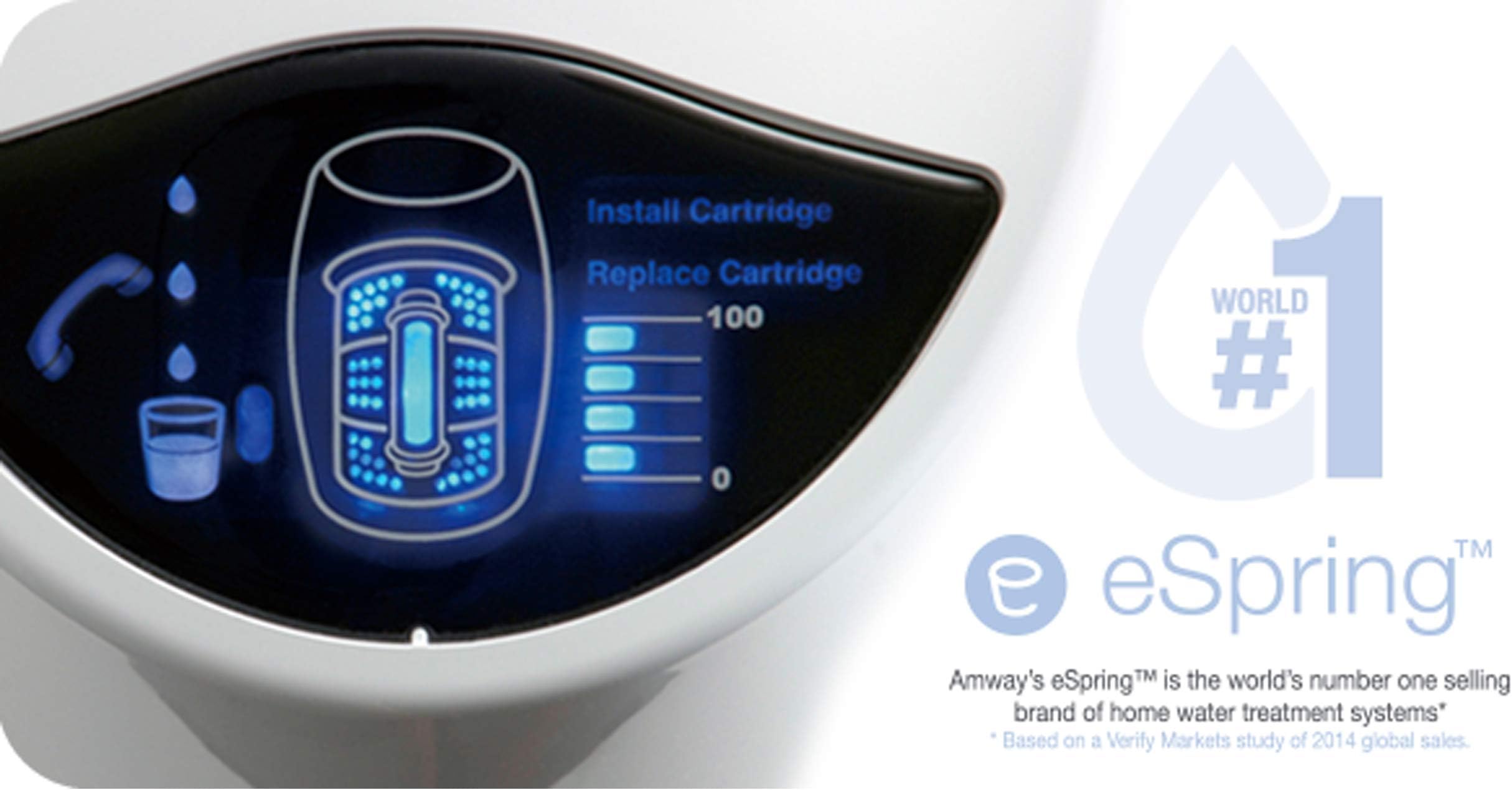 Water Purifier Above Counter Unit with Existing Faucet Kit by eSpring