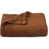 Kloovete 36” X 40” Inches Cooling Baby Waffle Weave Blanket, Ultra-Soft Lightweight Receiving Blanket for Newborn, Breathable Comfortable Baby Swaddle Blanket for Boys and Girls(Caramel)