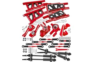 RCHuiWow RC Upgrades Part for 1/10 4WD Slash Rustler Stampede 4x4 (VXL),Alloy Driveshafts,Suspension Arms,Caster Block,Steeri