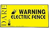 Dare Products 1614-3 185809 Electric Fence Warning Sign (3 Pack), Yellow