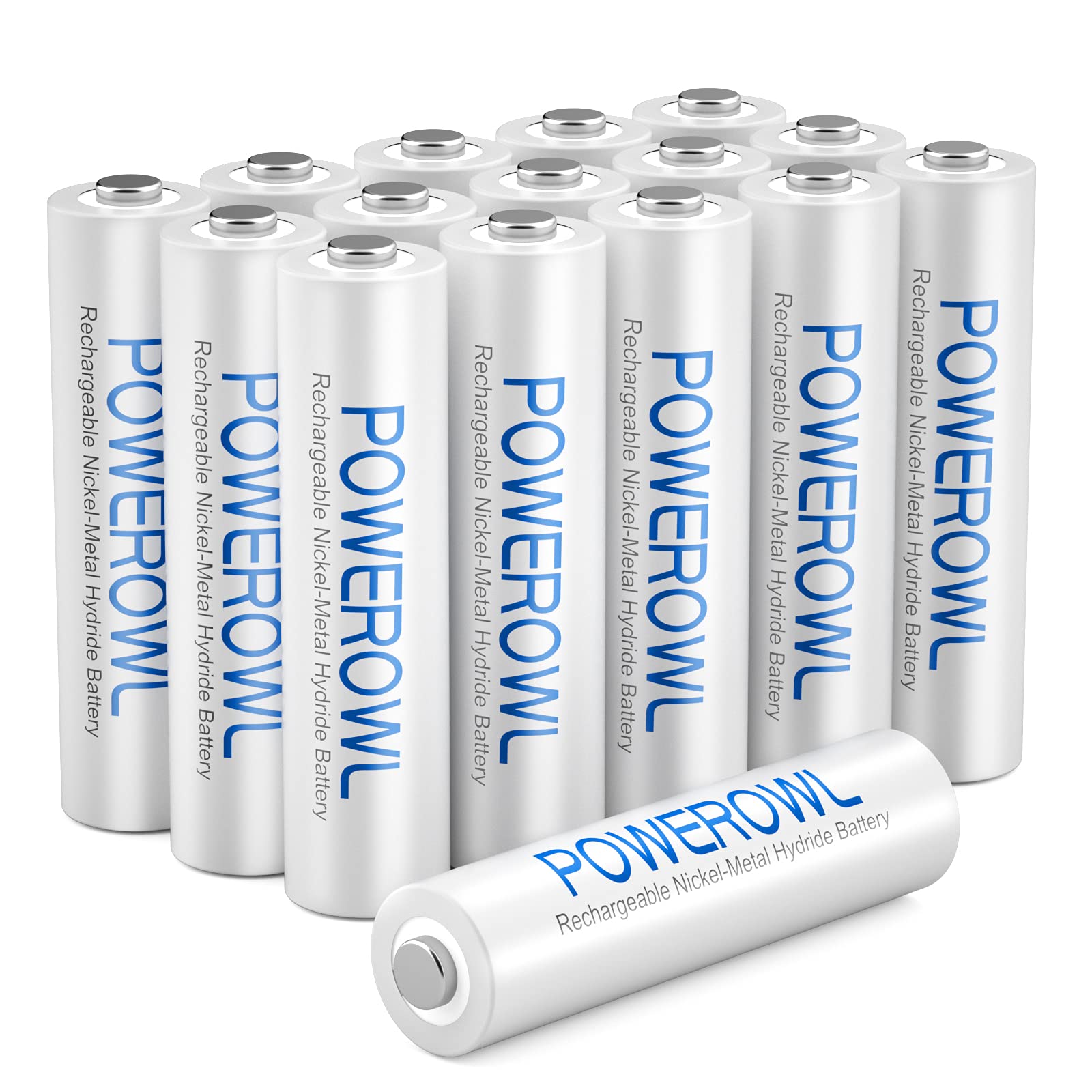 POWEROWL AAA Rechargeable Batteries 16 Pack, High Capacity 1000mAh 1.2V NiMH Triple A Battery, Low Self Discharge