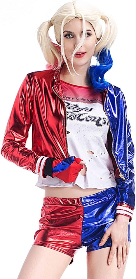 Amazon Suicide Squad ジョーカー ハーレイ クイン コスプレ衣装 コスチューム 演出服 舞踏服 仮装 文化祭 女性用 92 L 4点セット コスプレ 仮装 通販