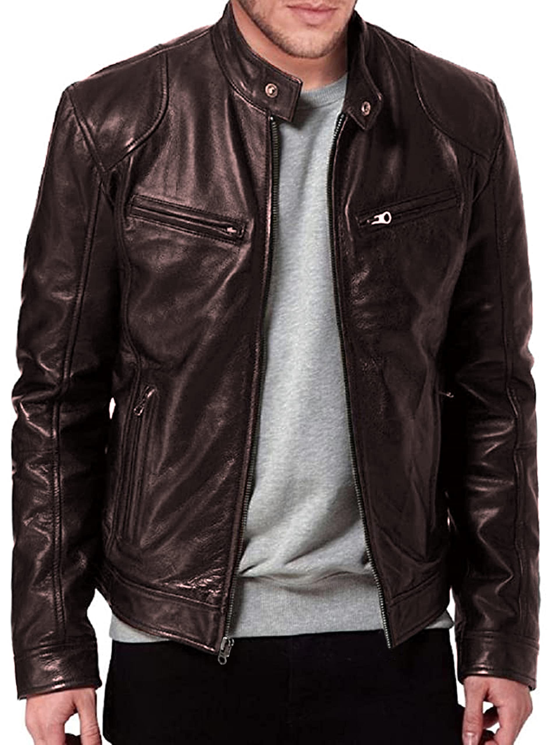 HANDSY Leather Jackets For Men - Leather Motorcycle