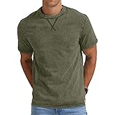 NITAGUT Mens Distressed Cotton Shirts Vintage Hipster Hip Hop Longline Crew Neck T-Shirt