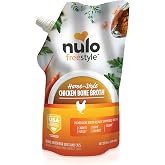 Nulo FreeStyle Bone Broth Topper For Cats &amp; Dogs, Chicken, 20 fl oz | Kettle Cooked Hydration, w/ Collagen &amp; Chondroitin Sulfate to support Skin, &amp; Coat, Pour Over Dry or Freeze Dried Kibble