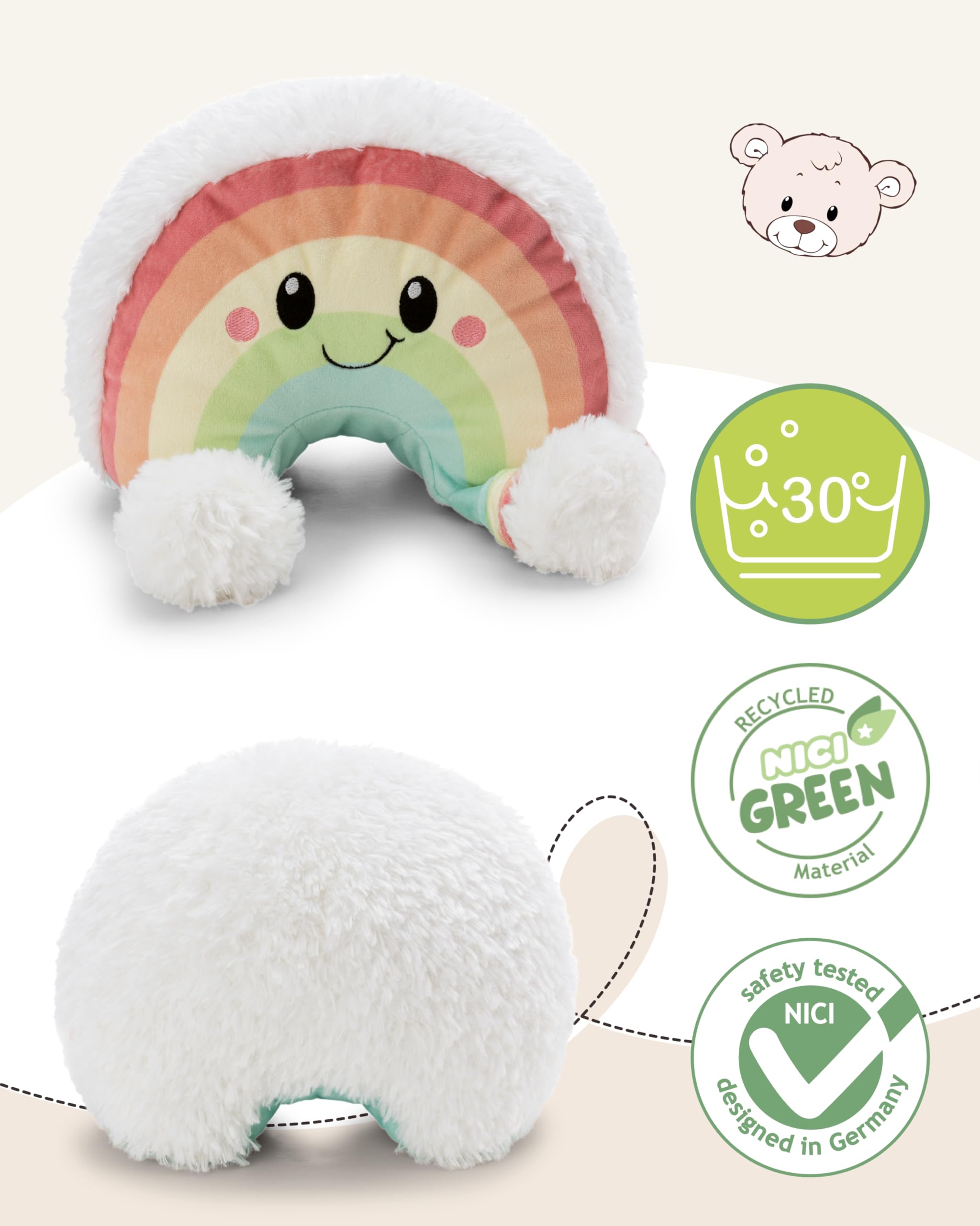 NICI Kuschelfigur Regenbogen Nibsi 28cm - bunt - Weiche Plüschfigur – niedlicher, Flauschiger Regenbogen zum Kuscheln & Spielen, für Kinder & Erwachsene – tolle Geschenkidee | 62317 3
