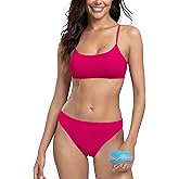 Beautikini Period Swimwear for Teens Menstrual Leakproof Spaghetti Straps Period Bikini Period Bathing Suits for Teen Girls