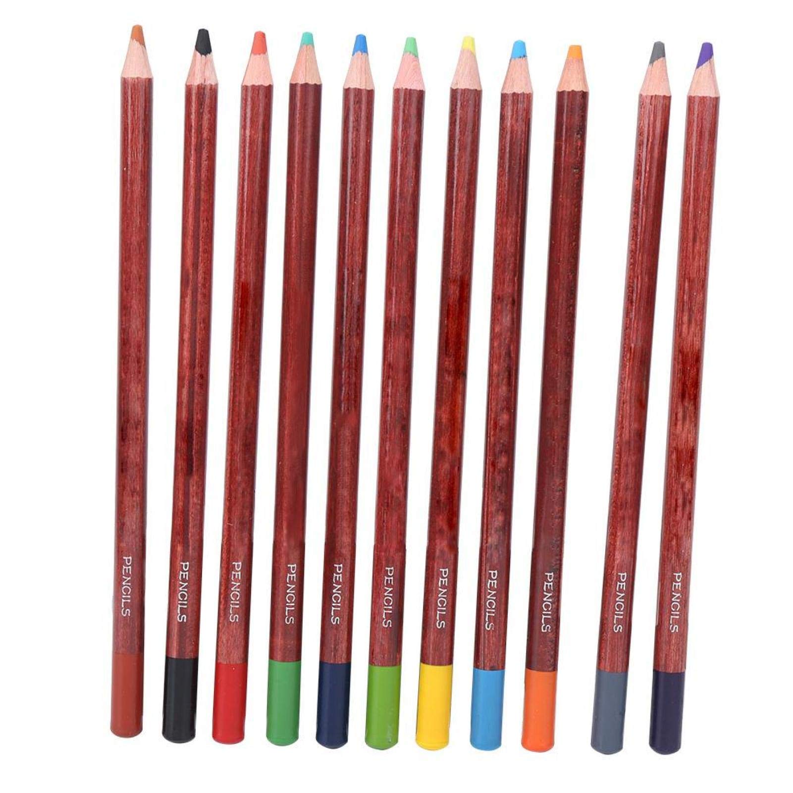 Tiiyee 12Pcs Pastel Pencils, Wooden Rod Art Oil Colouring Pencils Skin and Hair Tone Sketch Set Painting Tool for Illustration Tinting Sketching Home Office School Drawing Stationery
