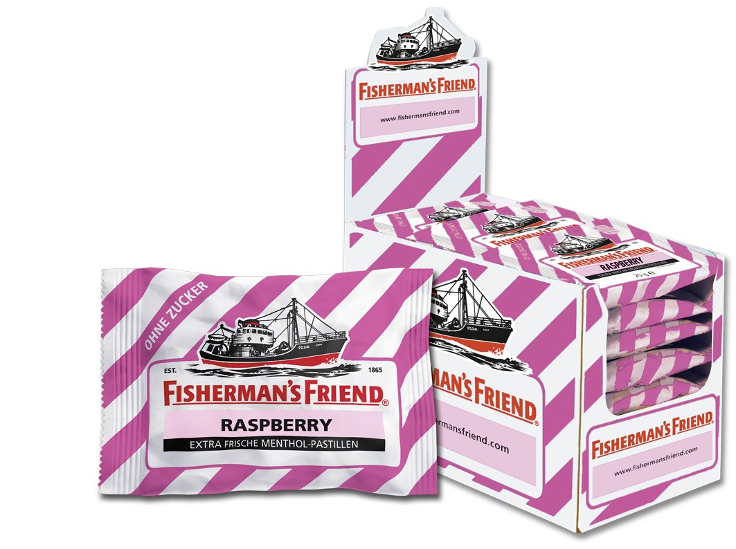 Fisherman's Friend Raspberry No Added Sugar – Pack of 24 (24 x 25 g)
