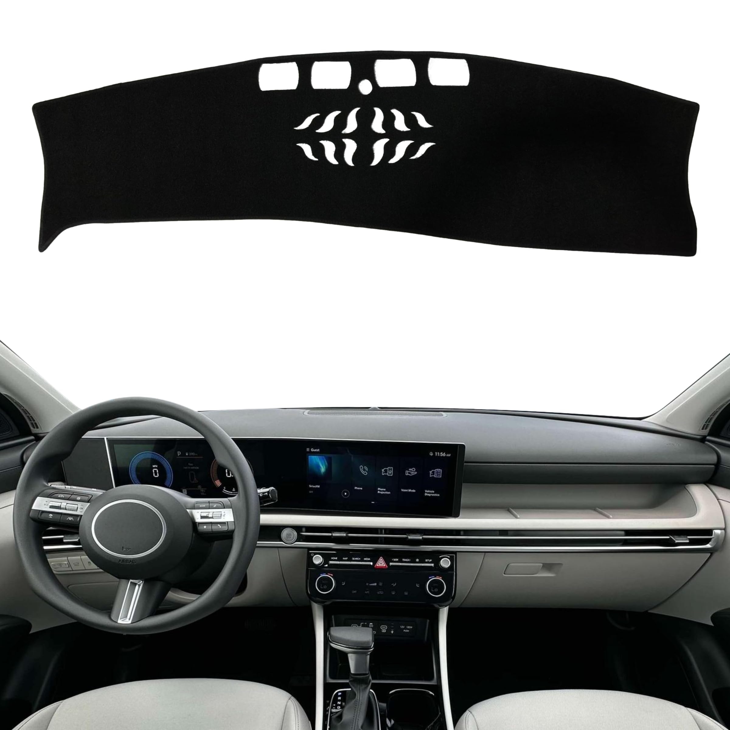 Photo 1 of INUBOXES Non-Slip Dash Cover Dashboard Cover Mat Custom Fit Center Console Cover Sunshield Protector Pad Compatible with for Hyundai Tucson 2025 Accessories Pad (Without HUD) (Black Trim)