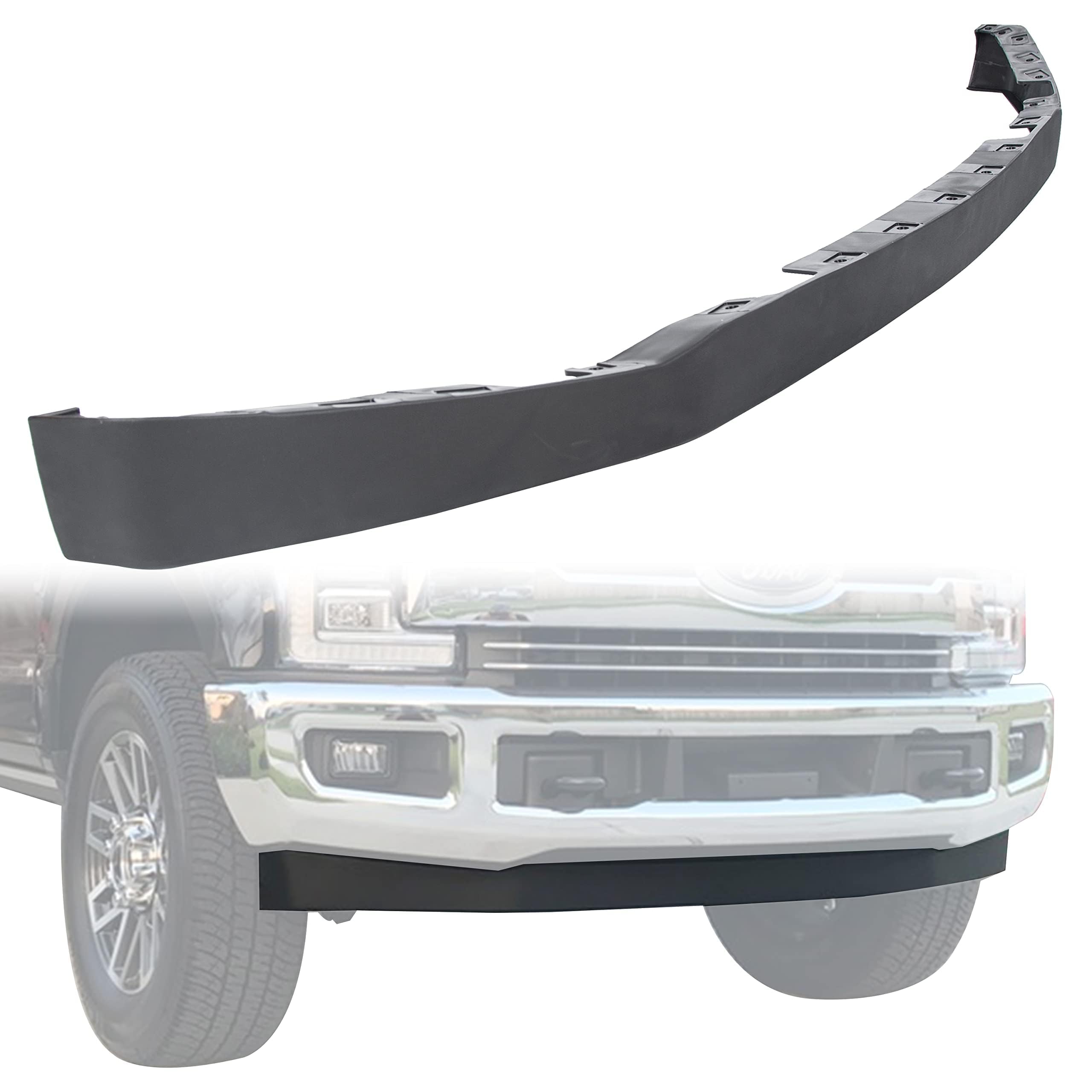 Photo 1 of **BEND DAMAGE**ECOTRIC Front Lower Bumper Valance Panel Compatible with 2017 2018 2019 F250 F350 F450 F550 2WD Ford Super Duty HC3Z-17626-AD, HC3Z17626AD, FO1095272, GNT56215066 Front Bumper Air Dam Deflector