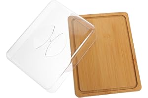 HOOWIFFY Rectangle Acrylic Cake Stand with Dome Lid, Cake Holder with Cover for Dessert Display in Bakery