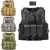 AZB Tactical Vest Adjustable Airsoft Paintball Vest with Removable Pouch