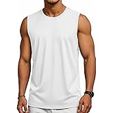 Cotrasen Men's Tank Top UPF 50+ Cotton Sleeveless Shirt Lightweight Casual Gym Workout Shirts Cooling Muscle Tee Shirt