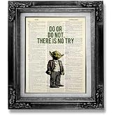 Funny Star Wars Wall Art Print, Do or Do Not, There is No Try, Inspirational Gift for Man Woman Teenage Girl Boy Birthday Gift, Yoda Quote Wall Decor, Motivational Poster, Office Artwork