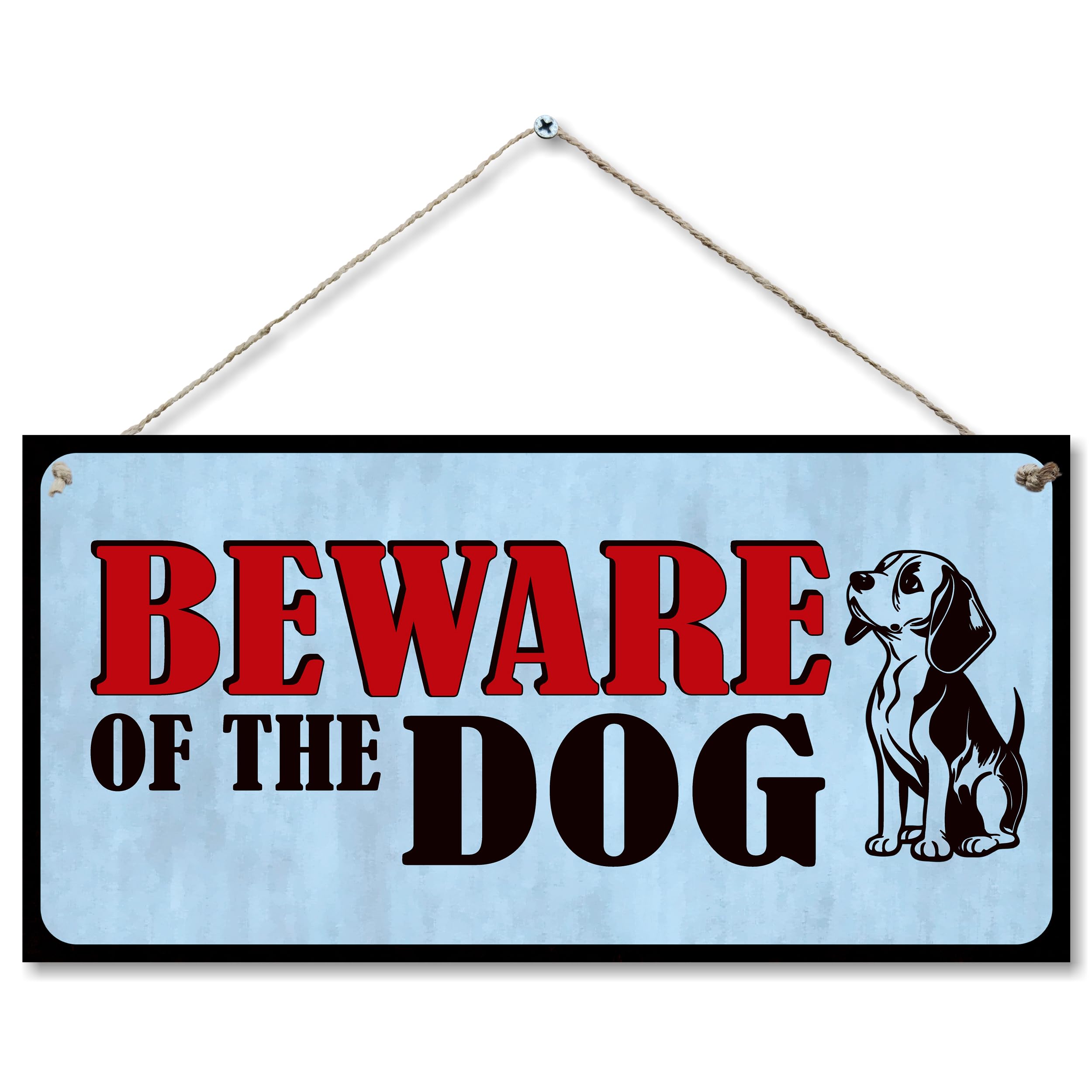 CARISPIBET Beware of the Dog! Outdoors home signs Garden gate warning signs house plaque door signs 6" x 12"
