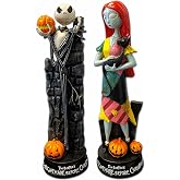 A Nightmare Before Christmas Figurines Set ~ 2 Pack Jack Skellington and Sally with Pumpkin Halloween Statue Sculpture Home Decoration Collection Gifts