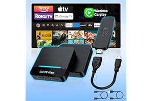 QUANLEX 2 in 1 Car TV Mate Pro & Wireless CarPlay Adapter, HDMl Multimedia Adapter for Screen Throwers/Fire TV Stick/Google TV Sticks/Game Consoles, Car Play TV Adapter with USBC Port for iPhone and HDMI