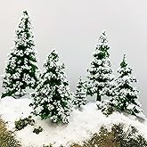 Warmtree 22PCS Mixed Scale Model Trees, Mini Snow Pine Model Trees 2-6 Inch, for Diorama Supplies Christmas Accessories Miniature Christmas Trees Micro Train Landscape Railway Sand Table